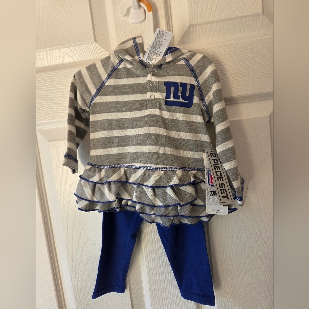 NFL NY Giants Baby Girl Outfit 2pc 12 Months NWT Football Athletic Sweater Pants